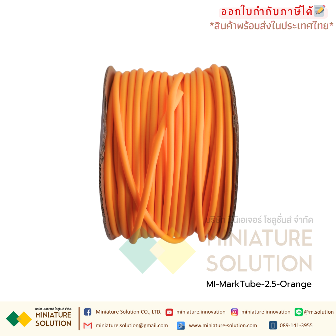 ปลอกสายไฟ PVC Marking Tube เบอร์ 1/1.5/2.5/4/6/8 Dimeter 2.8/3.2/3.6/4.2/5.2/6.2 mm (30/40/45/55/60/80m/Roll) สีเหลือง/สีส้ม