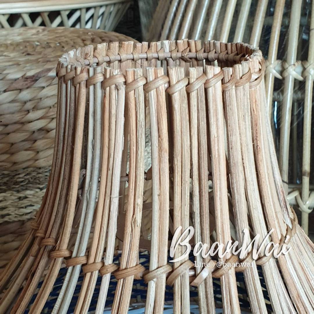 โคมไฟหวายเทียม ทรงน้ำเต้า ขนาด 45*45 cm