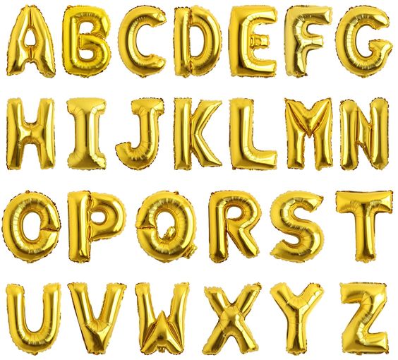 ลูกโป่งฟอยล์ตัวอักษร A-Z Alphabet 16-inch Gold Foil Balloon (No-helium)