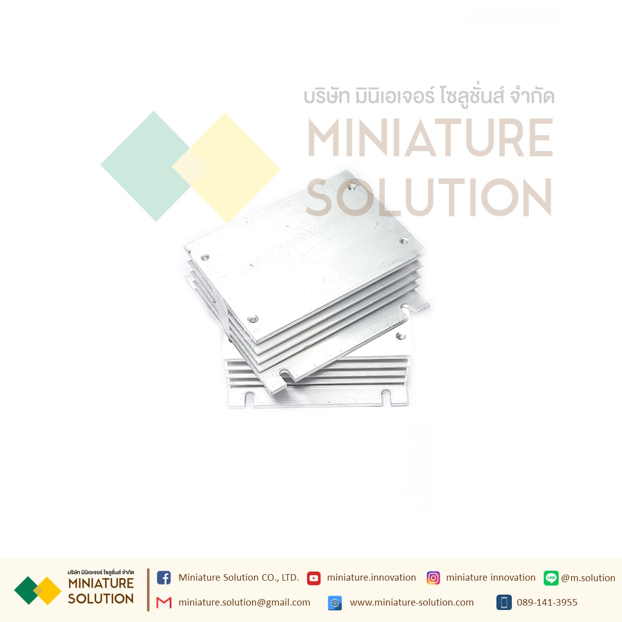 Heat Sink อุปกรณ์ระบายความร้อนสำหรับโซลิดสเตทรีเลย์ ลูมิเนียมระบายความร้อน โซลิดสเตตรีเลย์ Single Phase & Three Phase Solid State Relay SSR Aluminum Heat Sink Heat (บาง Three-phase short H105)