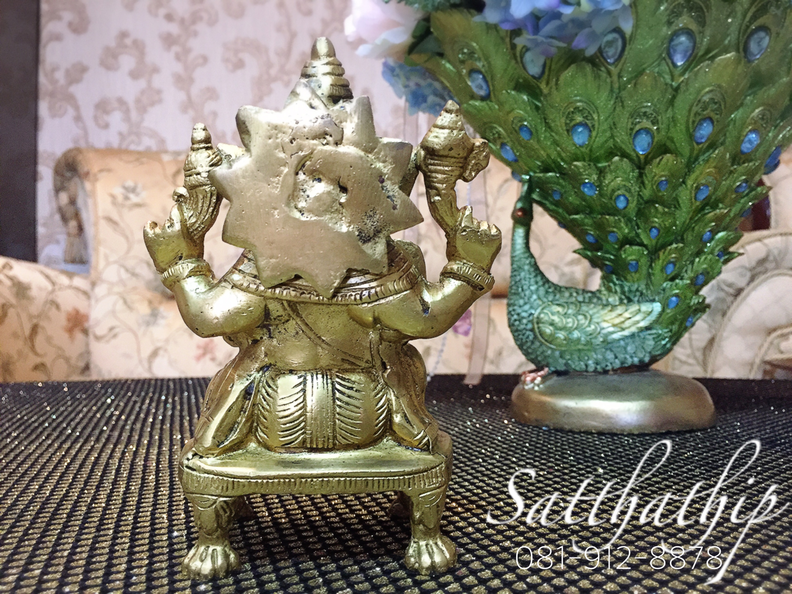 พระพิฆเนศปางสัมปทายะคเณศ (ทองเหลือง) ผลิตและนำเข้าจากอินเดีย - Ganesha: Lord of Success