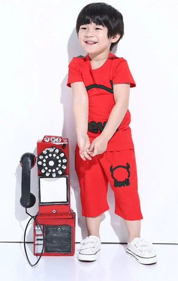 เสื้อ+กางเกง Devil | แดง(พร้อมส่ง) รหัสสินค้า Devil 001ไซส์ 90 100 110 120 130
