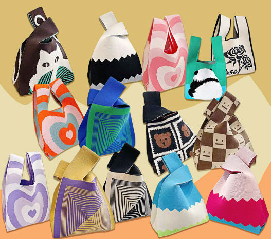 กระเป๋าคล้องแขน,กระเป๋าผ้ายืด,กระเป๋าถือ,กระเป๋าของแจก,กระเป๋าของแถม,ขนาดเล็ก,ราคาถูก,คละลายให้,ขนาด18*35cm