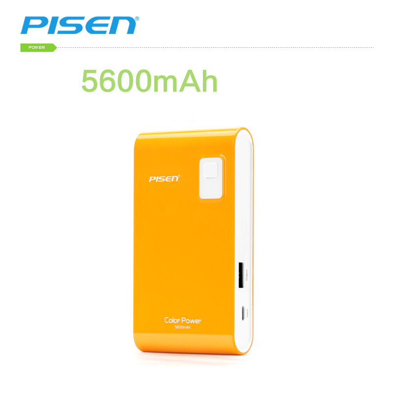 PISEN แบตสำรองแท้ 5,600 mAh พาวเวอร์แบงค์ Color Power รุ่น TS-D146 สวิตซ์ไฟ LED เก็บประจุเต็มที่ได้ยาวนาน USB 5V-2A รูปทรงขนาดกระทัดรัดจับถนัดกระชับมือ พกพาสะดวก - สีส้ม