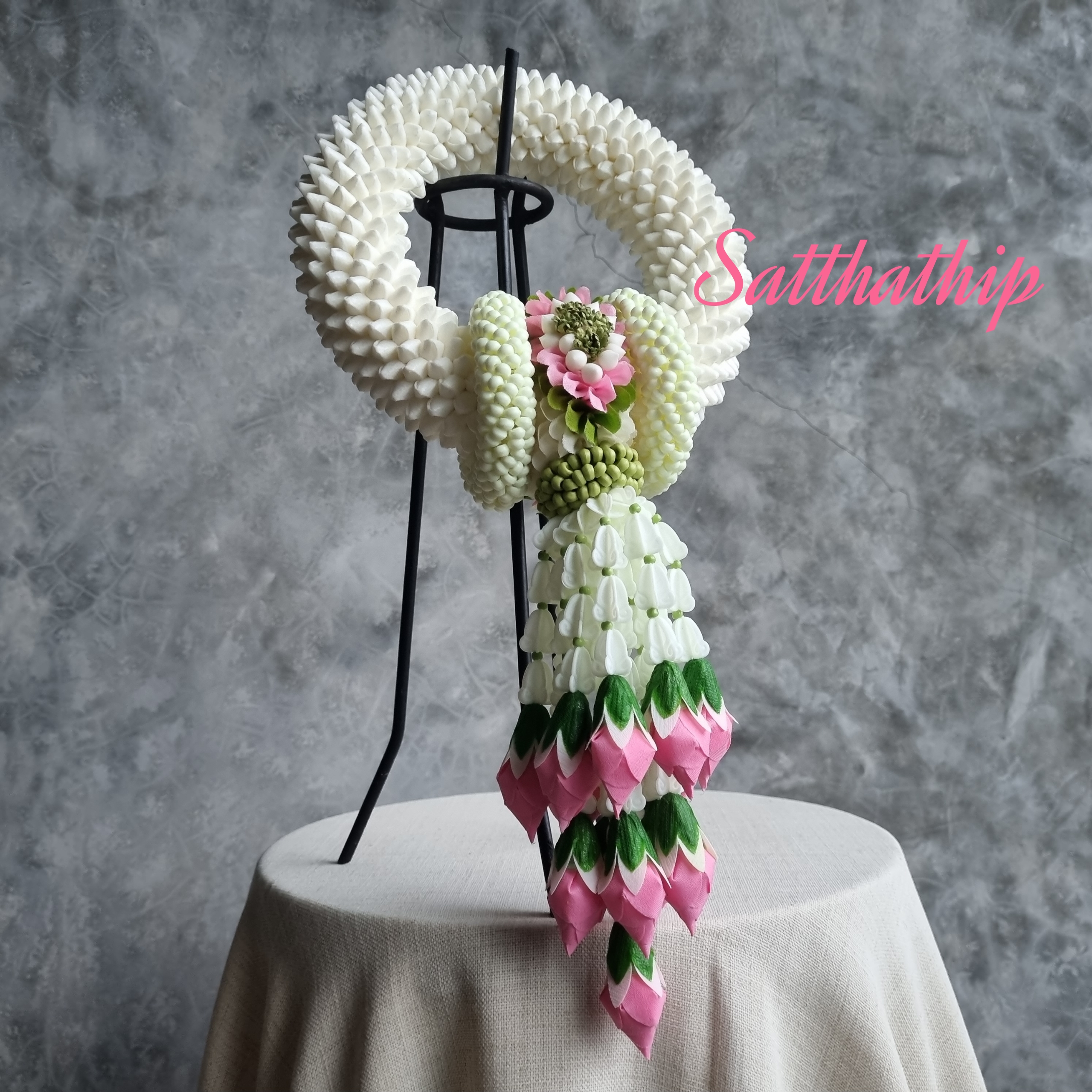 พวงมาลัยดอกพุด - พวงมาลัยดอกพุดประดิษฐ์ - พวงมาลัยประดิษฐ์