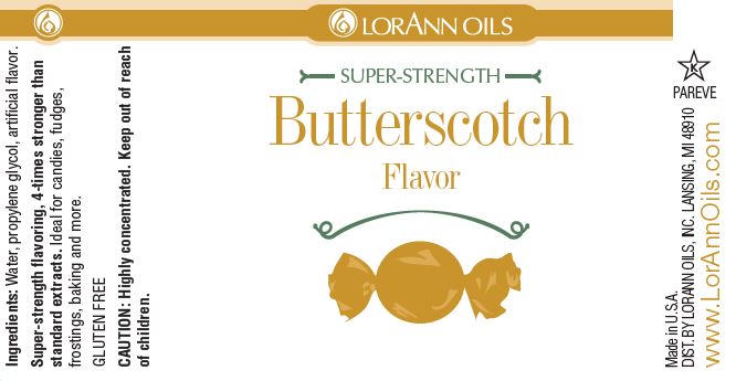 Lorann Super Strength Butter Scotch Flavor 1 oz. กลิ่นบัตเตอร์สก็อตช์เข้มข้น (06-7641)
