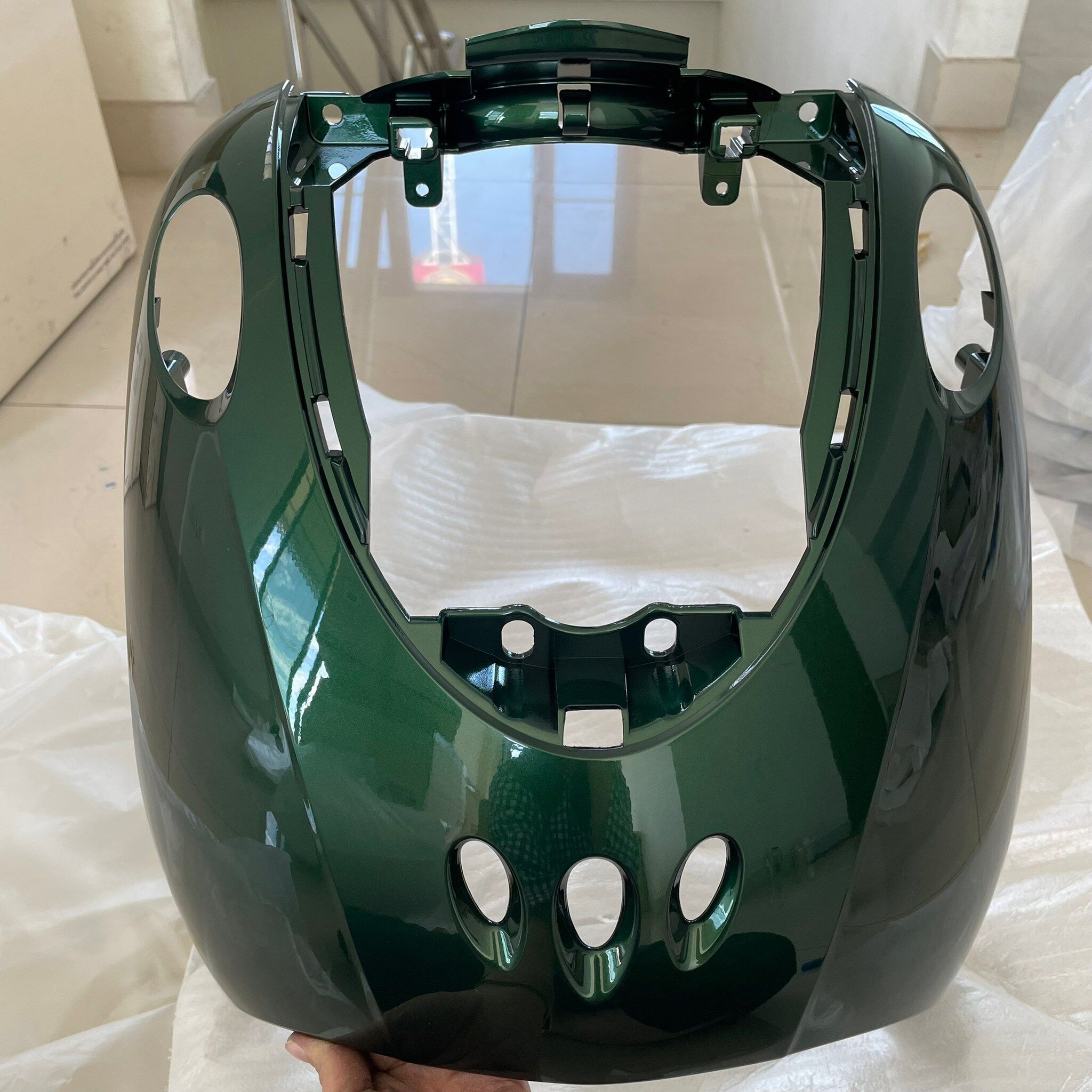 4D0-F8311-00-P7 บังลมหน้าสีเขียว สำหรับรุ่น FINO PREMIUM ปี 2008 อะไหล่แท้ YAMAHA
