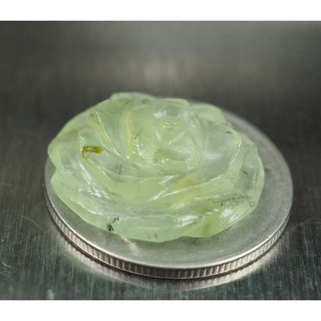 แก้วขนเหล็กหรือพรีไนท์ (Prenite Quartz) 9.40 กะรัต