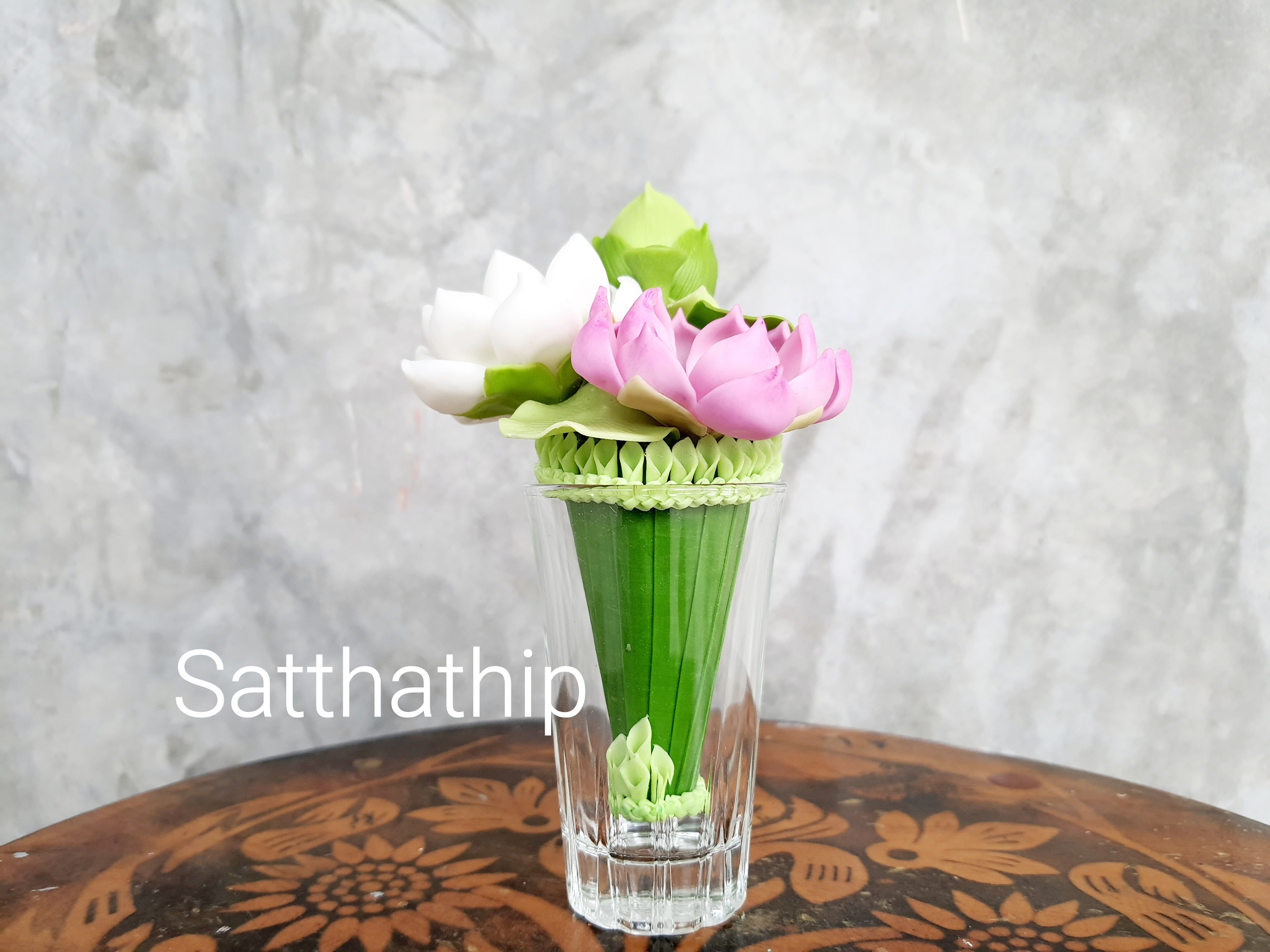 กรวยดอกบัว ประดิษฐ์จากดิน