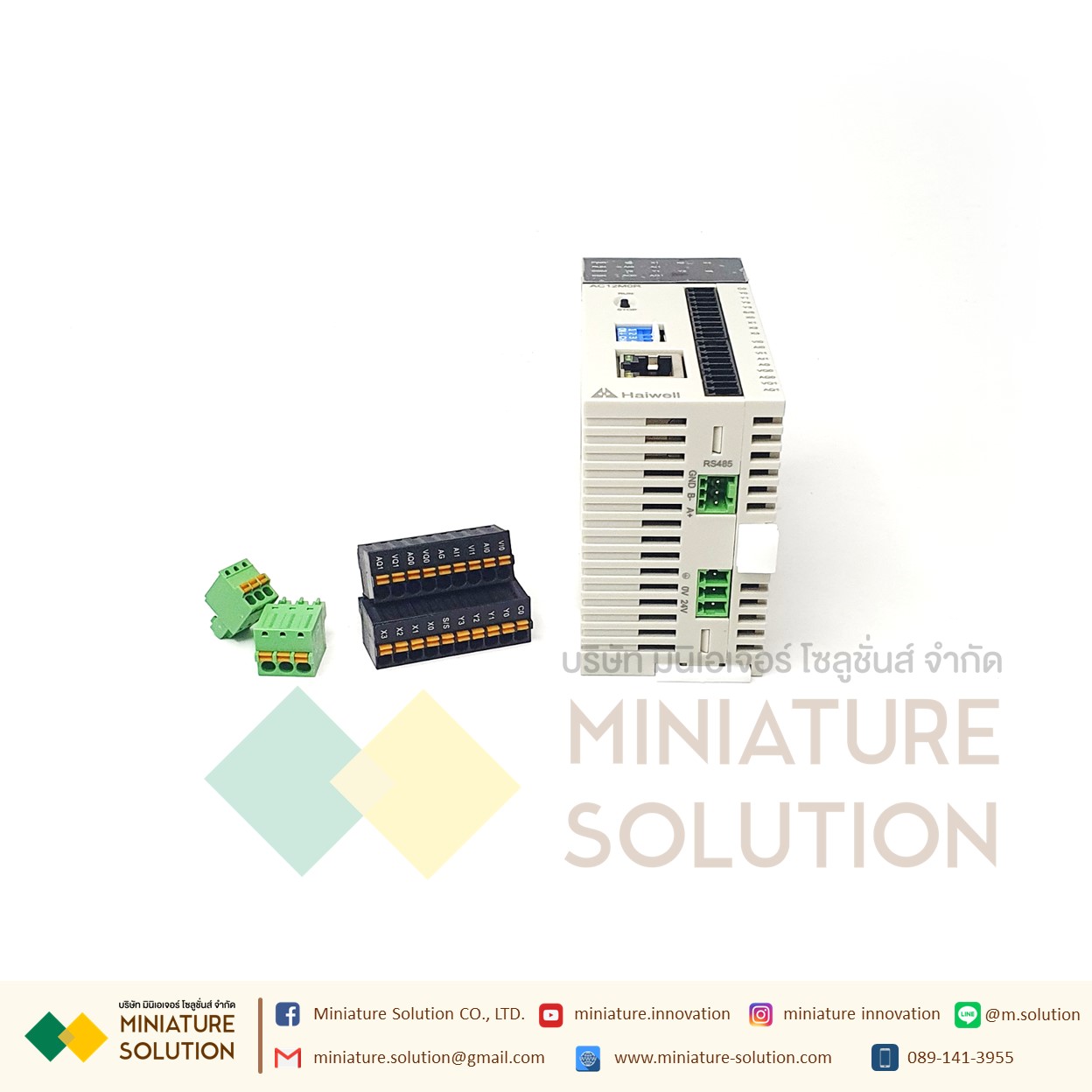 PLC Haiwell CPU AC AT Card-type PLC Modules-PLC Built in Ethernet + RS485 +4DI+ 4DQ +2AI +2AQ (AC12M0R)