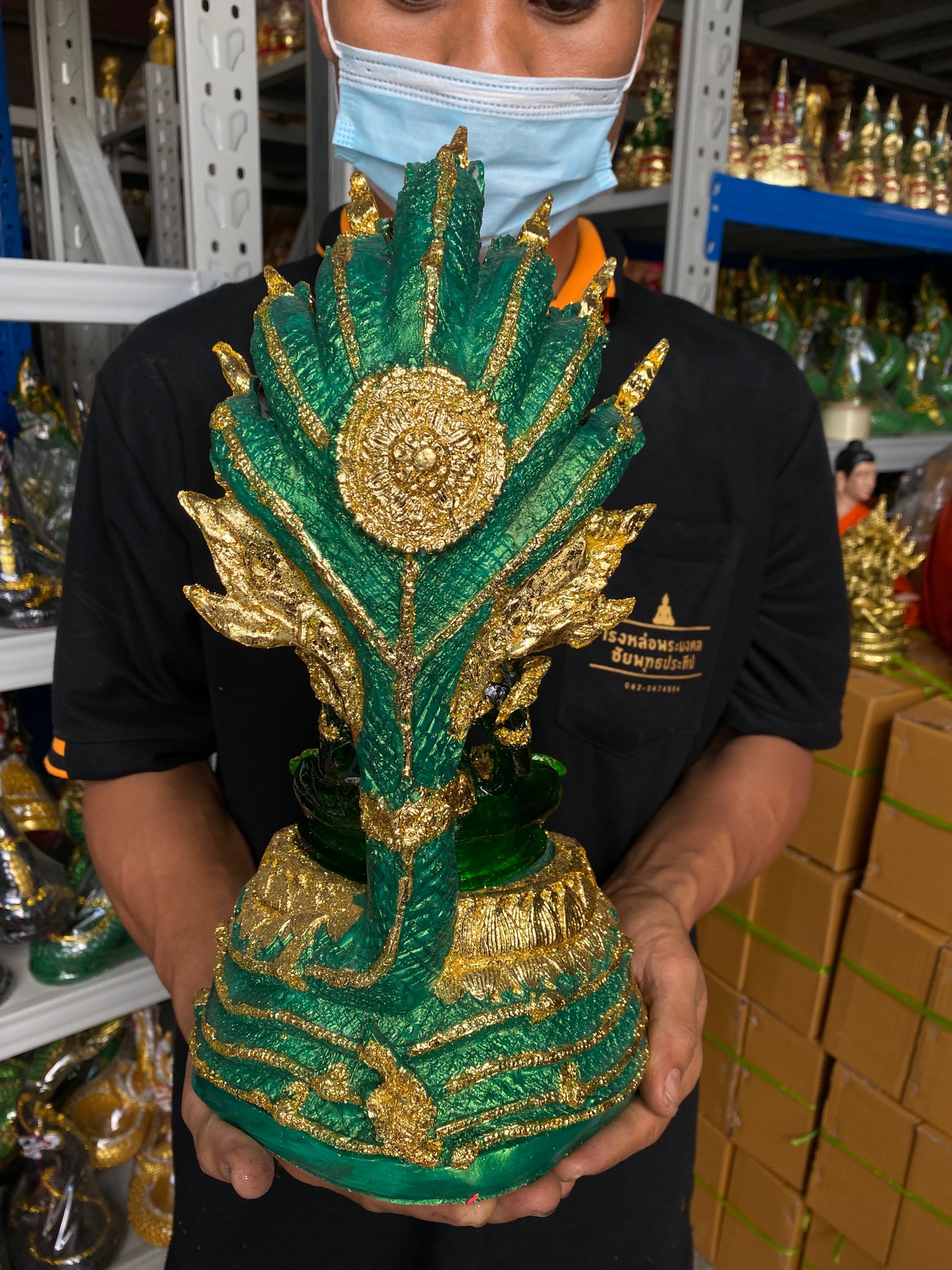 พระเเก้วนาคปรก มีสีประจำวัน สูง 14นิ้วครึ่ง กว้าง8 นิ้ว