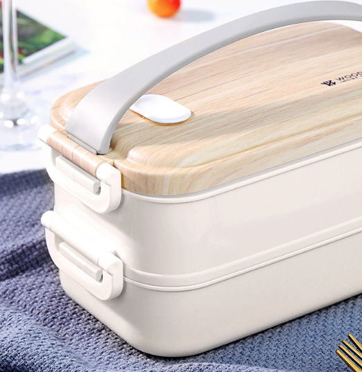 กล่องข้าว,ปิ่นโต,กล่องใส่ข้าว,กล่องใส่ข้าว,กล่องข้าวสแตนเลสฝาลายไม้,Lunch Box,กล่องอาหารฝาลายไม้