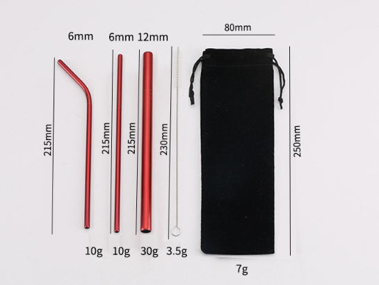 ชุดหลอด+แปรง+ถุงผ้า,ชุดหลอดสแตนเลส