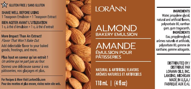 LORANN Almond Bakery Emulsion 4 Oz. กลิ่นอัลมอนด์ (118 ml) (06-7578-03)