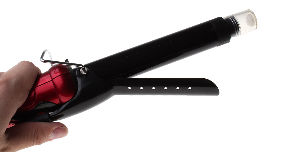 Kemei KM-026 เครื่องหนีบ&ม้วนผมไอน้ำ 2 in 1 พร้อมแปรงหวี ทั้งหนีบและอบไอน้ำ ลอนหยิก ปรับได้ 2 ระดับ หมุน 360 องศา – สีแดง