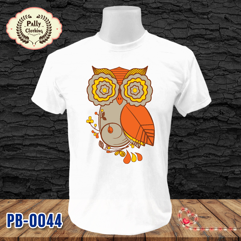 เสื้อยืดลายฮิป PB-0044 ลายนกฮูก