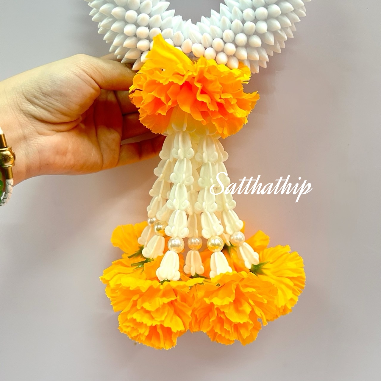 พวงมาลัยดอกดาวเรือง - พวงมาลัยดอกพุด - พวงมาลัยดอกพุดประดิษฐ์ - พวงมาลัยประดิษฐ์