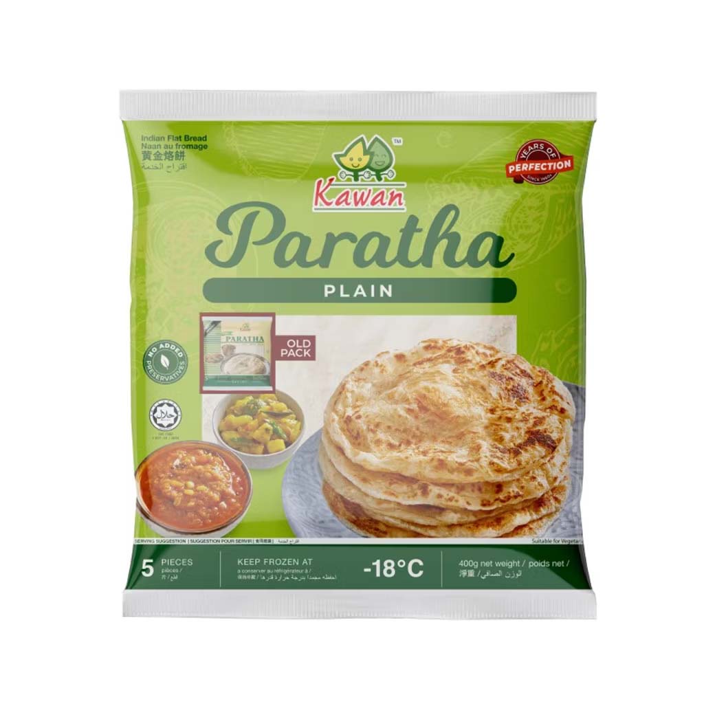 KAWAN Paratha Plain ควานแผ่นโรตีแช่แข็งแบบดั้งเดิม (สินค้าแช่แข็ง)(5 Pieces/400g) (05-6839)