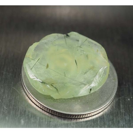 แก้วขนเหล็กหรือพรีไนท์ (Prenite Quartz) 9.40 กะรัต