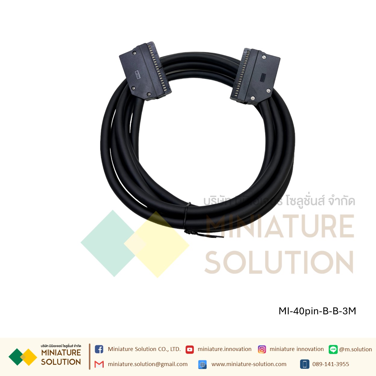 Mitsubishi Q/L/R 40-pin I/O signal PLC terminal block module สาย CONNECTOR ของ PLC การ์ด 32 I/O ได้หลายยี่ห้อ MITSUBISHI, OMRON, PANSONIC, DELTA, KEYENCE 40 PIN (สาย Screw to buckle/Buckle to buckle 3 meters) TZQBX