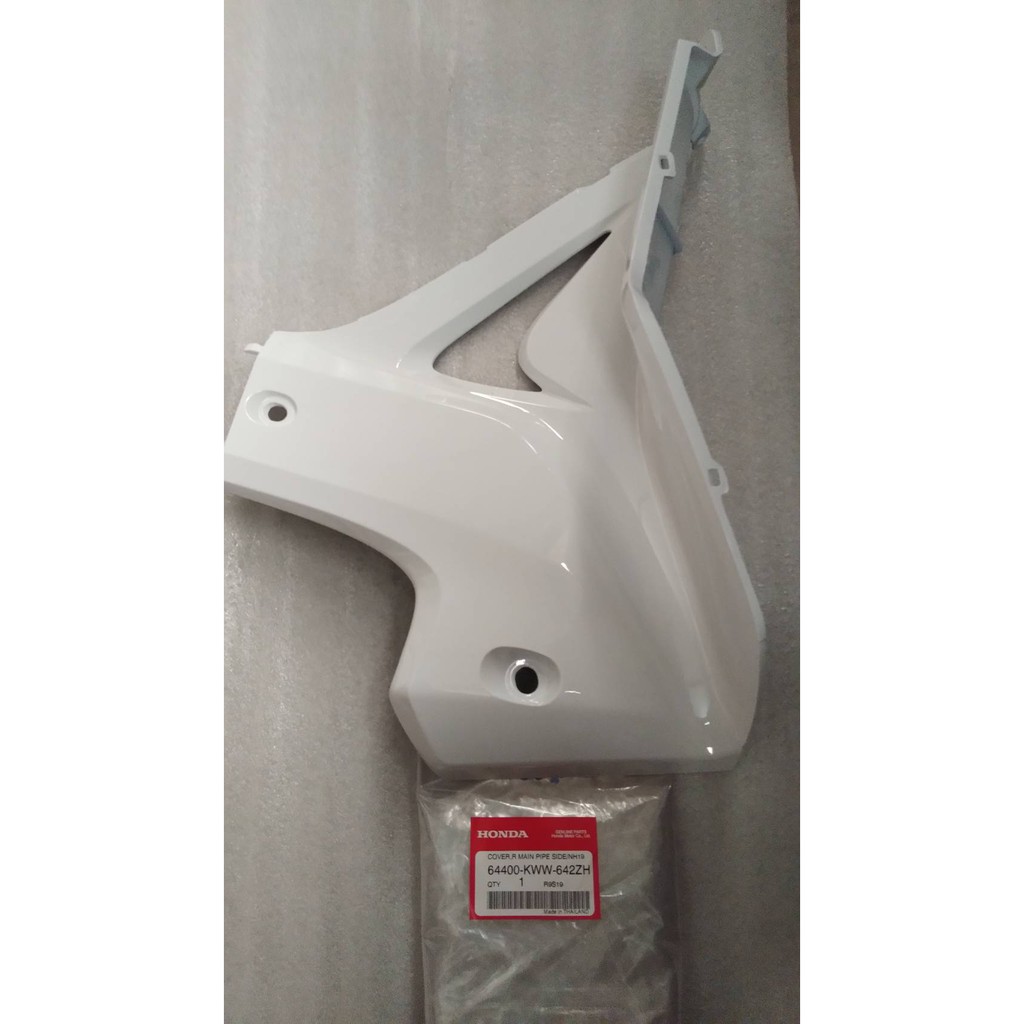 ฝาครอบข้างตัวถัง ซ้าย 64450-KWW-642ZH , ขวา 64400-KWW-642ZH รถสีขาว-ดำ สำหรับรุ่น WAVE110i อะไหล่แท้ HONDA