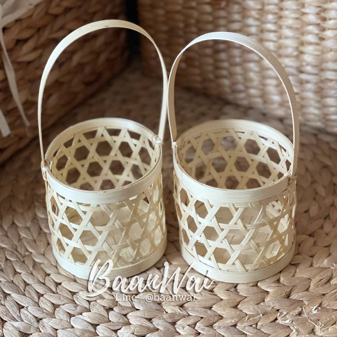 ตะกร้าชะลอม มีหูหิ้ว