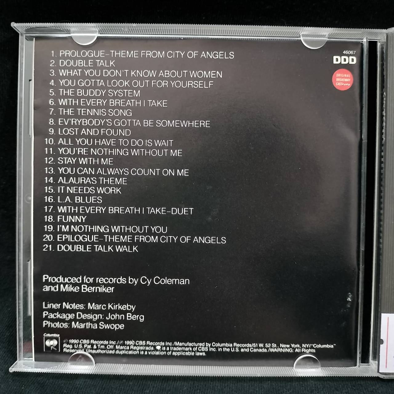 Original Broadway Cast Recording – City Of Angels / USA / แผ่นดี