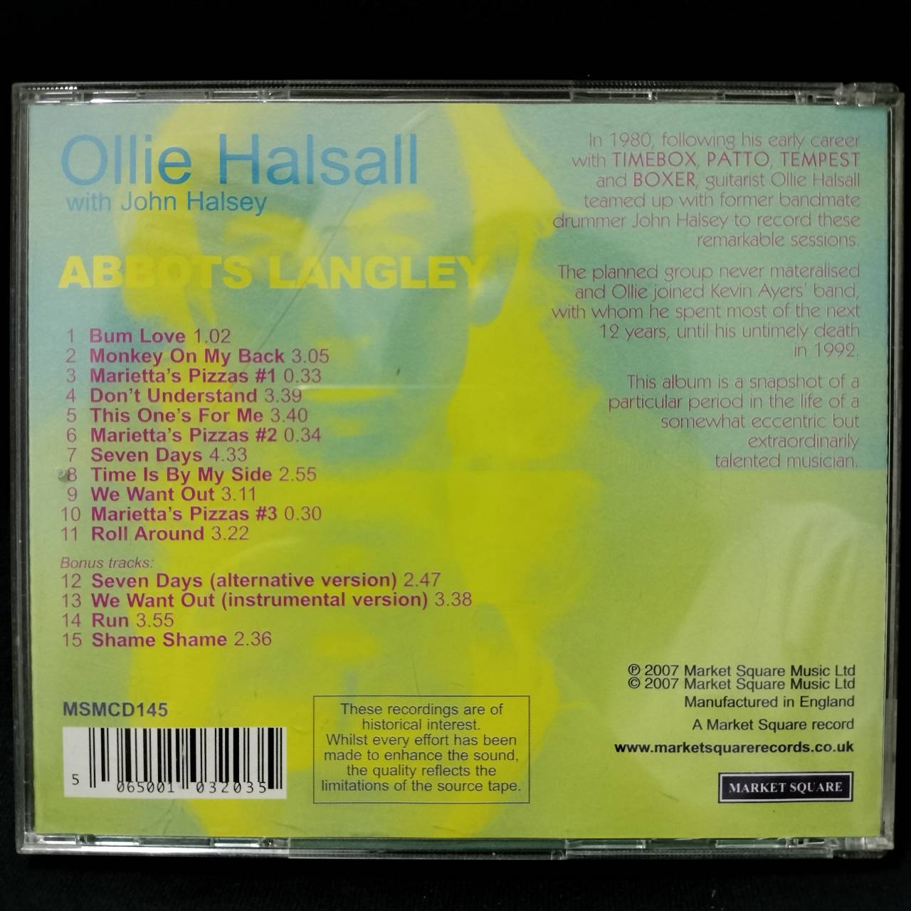 Ollie Halsall – Abbots Langley / ENGLAND / แผ่นดี