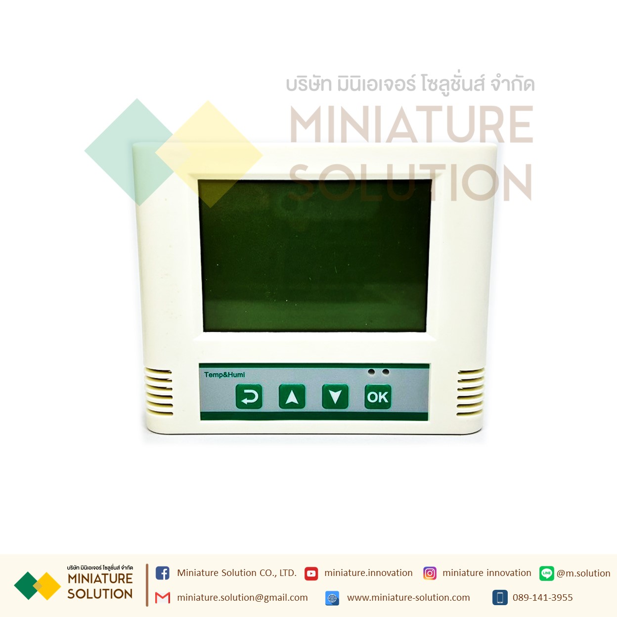 เซนเซอร์วัดอุณหภูมิ ความชื้น มีจอ LCD แสดงผล ออกสัญญาณ RS485 Modbus Temperature and Humidity Sensor with LCD Body ใหญ่ ตั้ง Alaem ได้ (Basic built-in VMS-3006J-WS-N01)