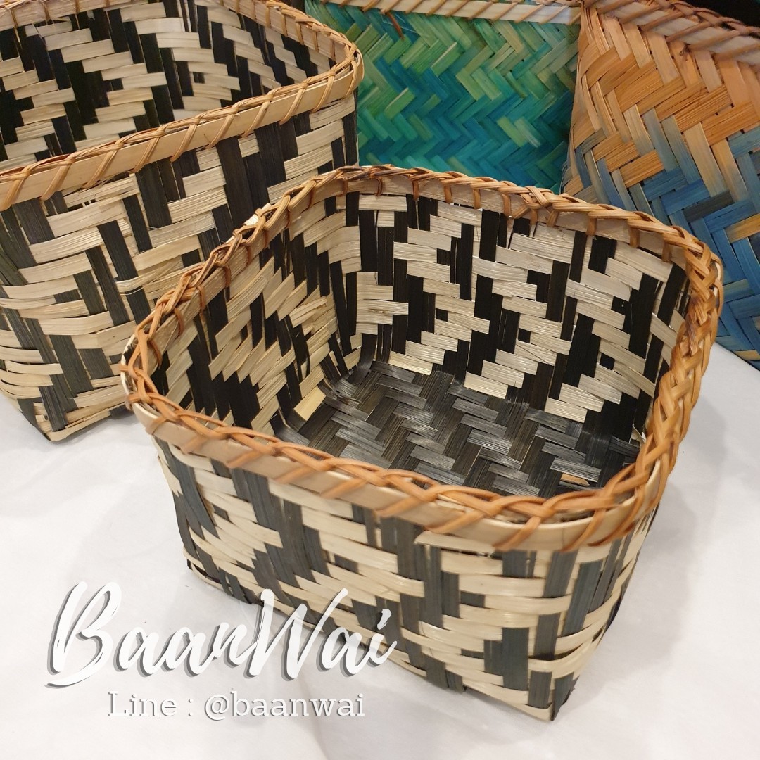 กล่องไม้ไผ่ ทรงเหลี่ยม กล่องลิ้นชัก (ยกชุด 2 ขนาด)