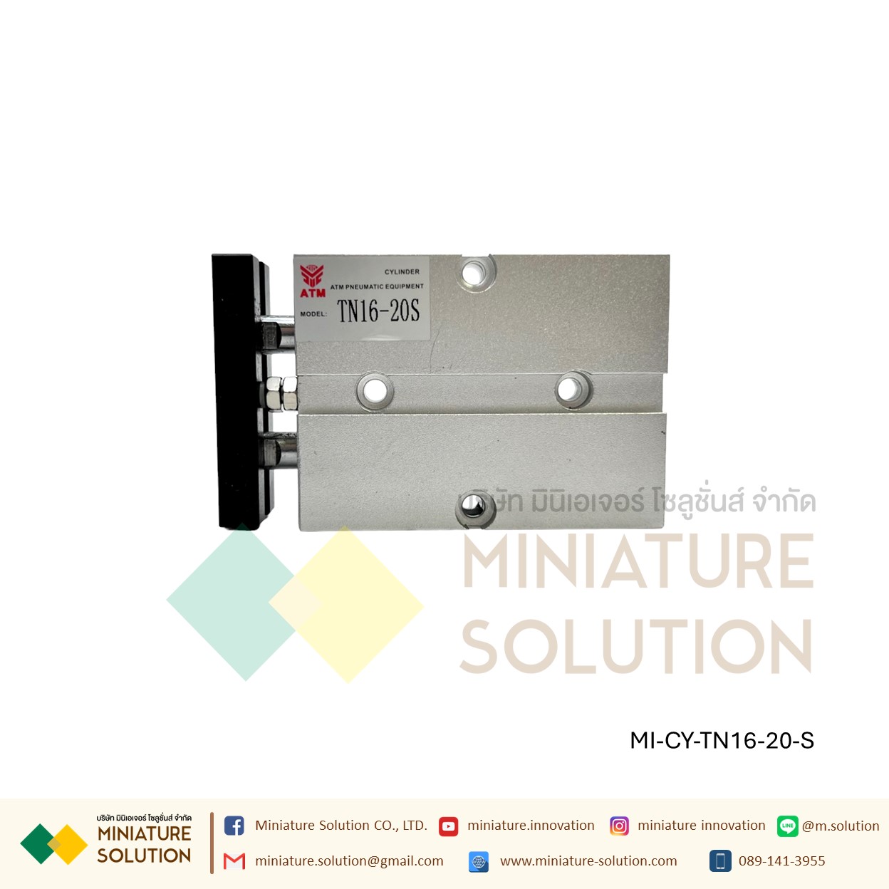 TN16 Series กระบอกสูบลมนิวเมติก 16 มม. กระบอกสูบเพลาคู่ pneumatic double rod double shaft cylinder M5X0.8 ก้านสูบคู่