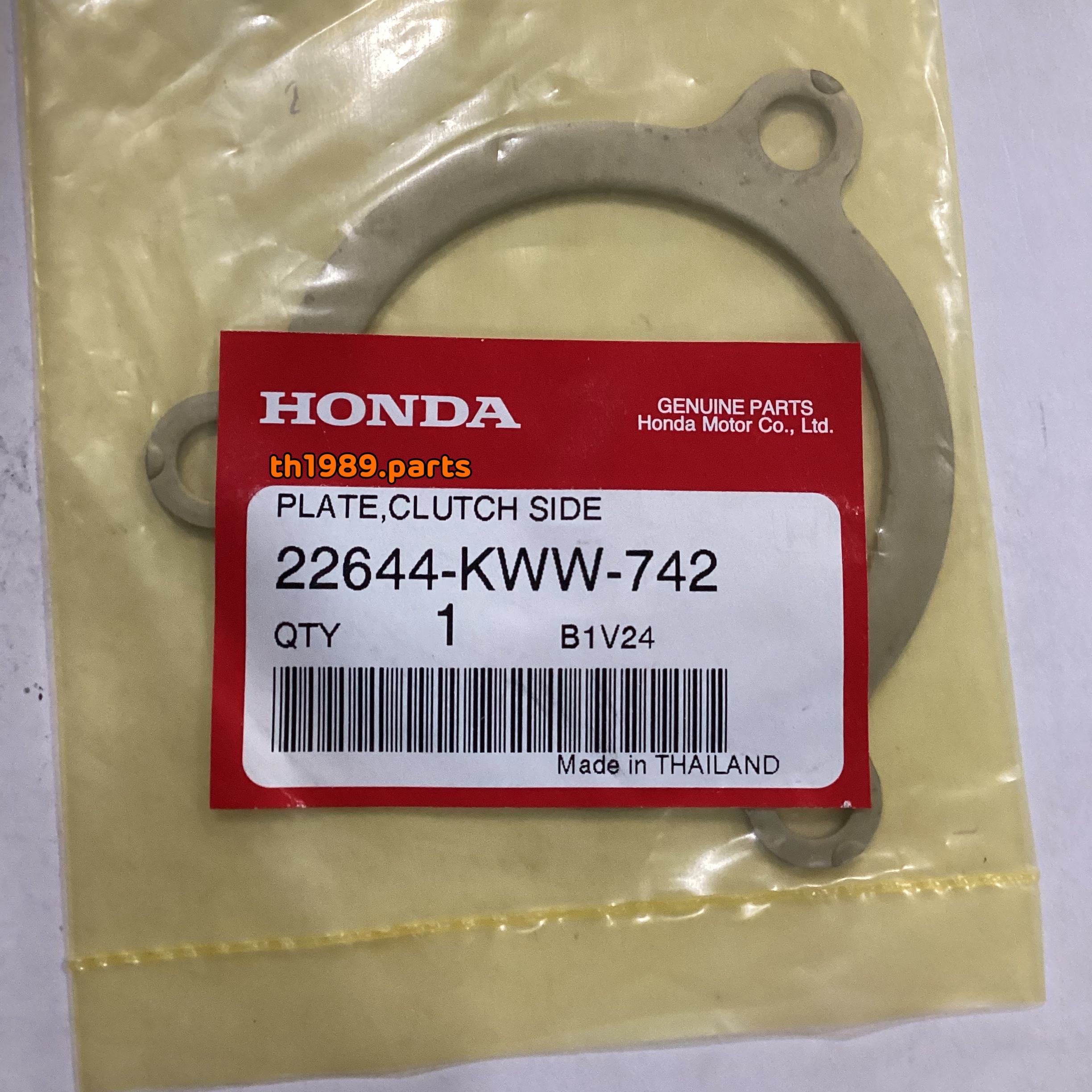 22644-KWW-742 แผ่นรองคลัทช์ (มือ EXEDY) WAVE110i 2012-2020 , SUPERCUB 2013-2017 , DREAM110I อะไหล่แท้ HONDA