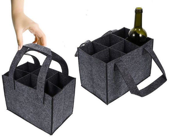 กระเป๋าผ้าสักหลาดใส่ขวดไวน์,กระเป๋าใส่ไวน์