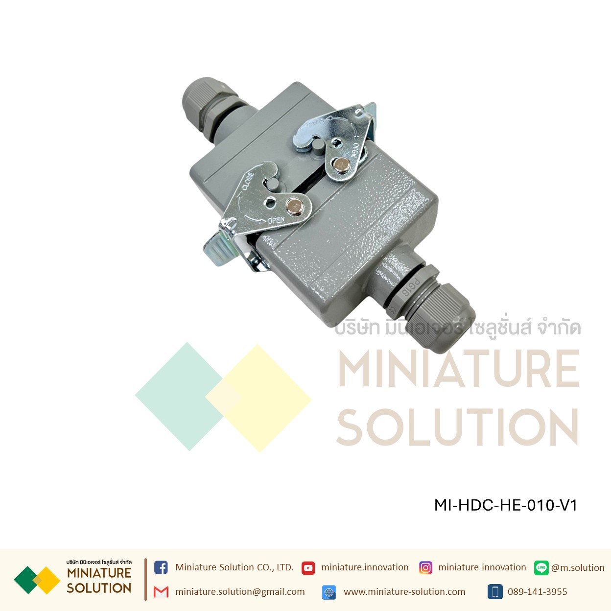 ปลั๊กเชื่อมต่อใช้สำหรับงานหนัก Heavy Duty Connectors Power แบบขันสกรู16A 500V HDC-HE-4/6/10/16/20/24/32/48 กันน้ำ ต่อตรง