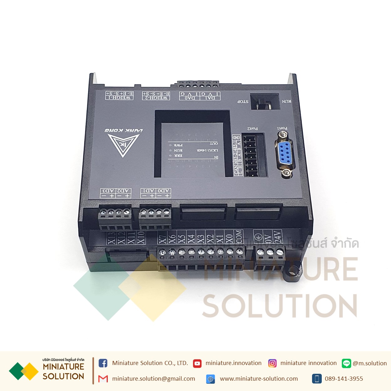 PLC LK3U-14MR-4AD-2DA MITSU GXWork + PT100 4CH