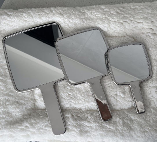 กระจกด้ามจับ,กระจกแต่งหน้า,กระจกด้ามจับ,กระจกด้ามจับสี่เหลี่ยม