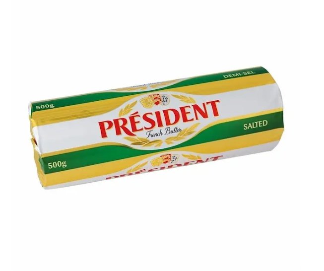 President Salted Butter 80 % เนยสดชนิคเค็ม เพรสซิเดนท์ 80 % 500 g. (02-9218)