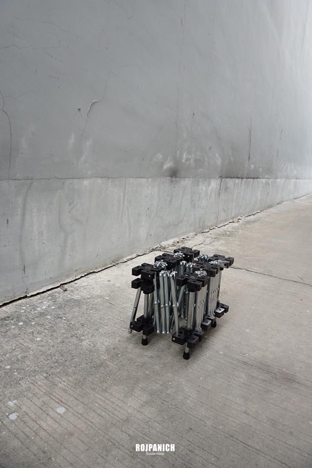 โต๊ะยืดหด1ชั้นสูง25ซม.ชุบ