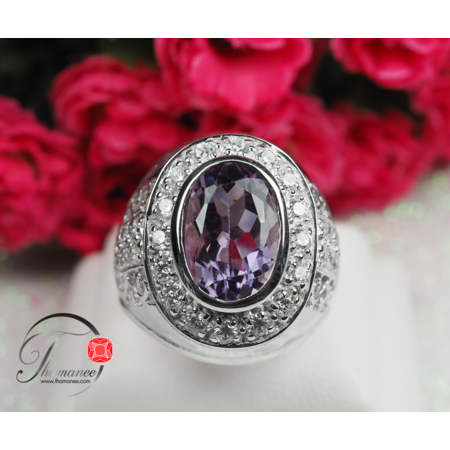 แหวนผู้ชายพลอยแอเมทิสต์แบบสวยเก๋