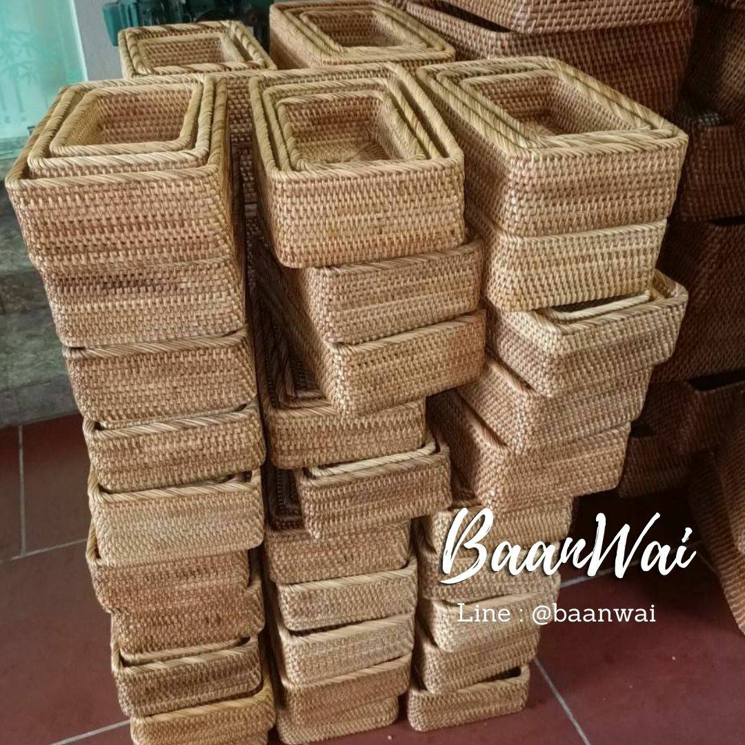 กล่องหวายแท้ งานละเอียด