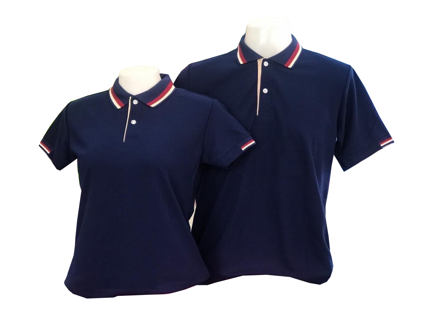 เสื้อโปโลสีน้ำเงินกรมท่า แขนจั๊มครึ่ง