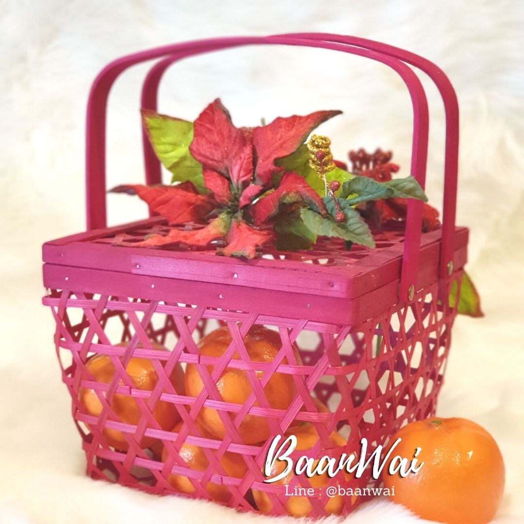 ชะลอมกระปุก ชะลอมปิ่นโตไม้ไผ่ ขนาด 8*7 นิ้ว