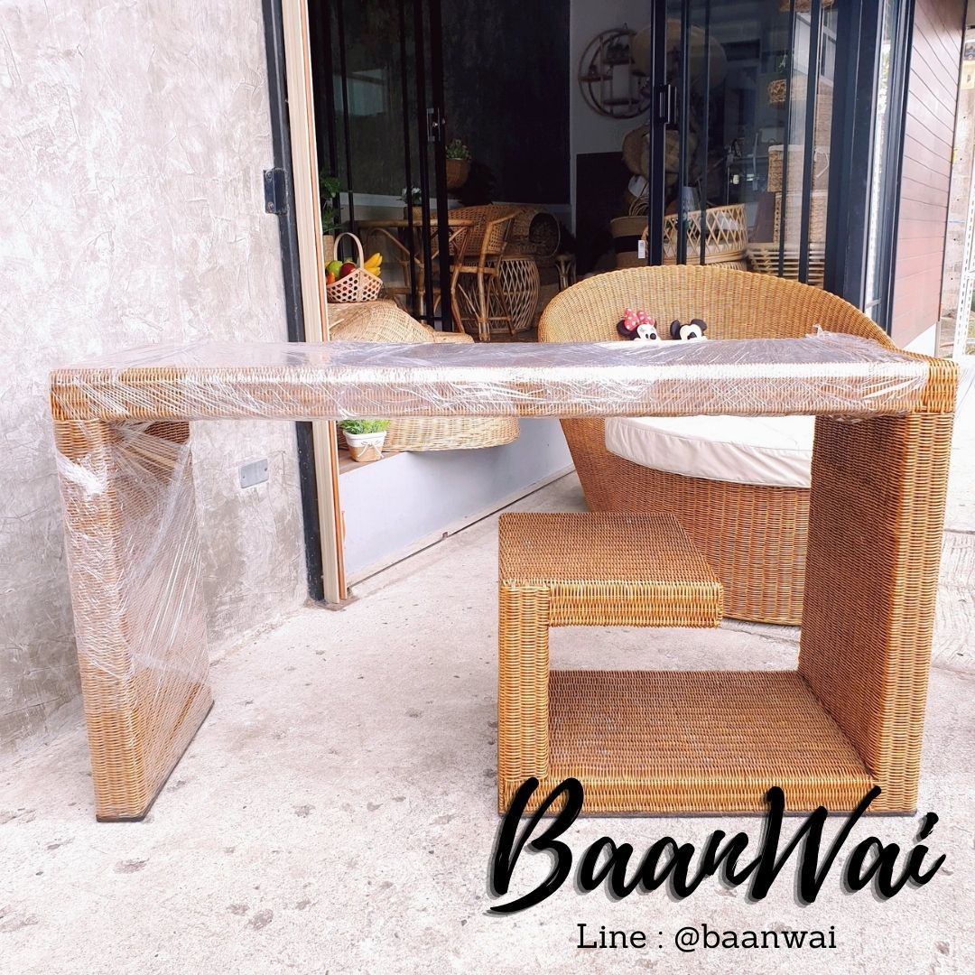 โต๊ะหวาย โต๊ะทำงานหวาย โต๊ะยาวหวาย