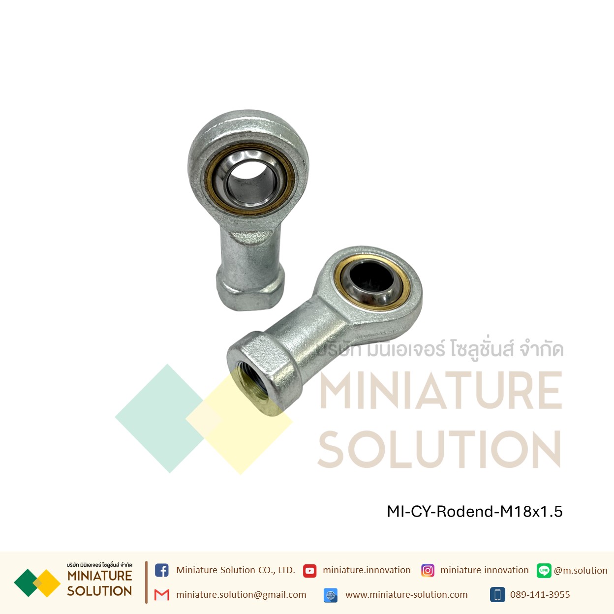 ลูกปืนตาเหลือก Mini Air Cylinder Female Thread Fisheye ก้านเชื่อมต่อแบริ่ง M5x0.8 M6x1 M8x1.25 M10x1.25 M12x1.25 M14x1.5M16x1.5 M18x1.5 M20x1.5 M27x2
