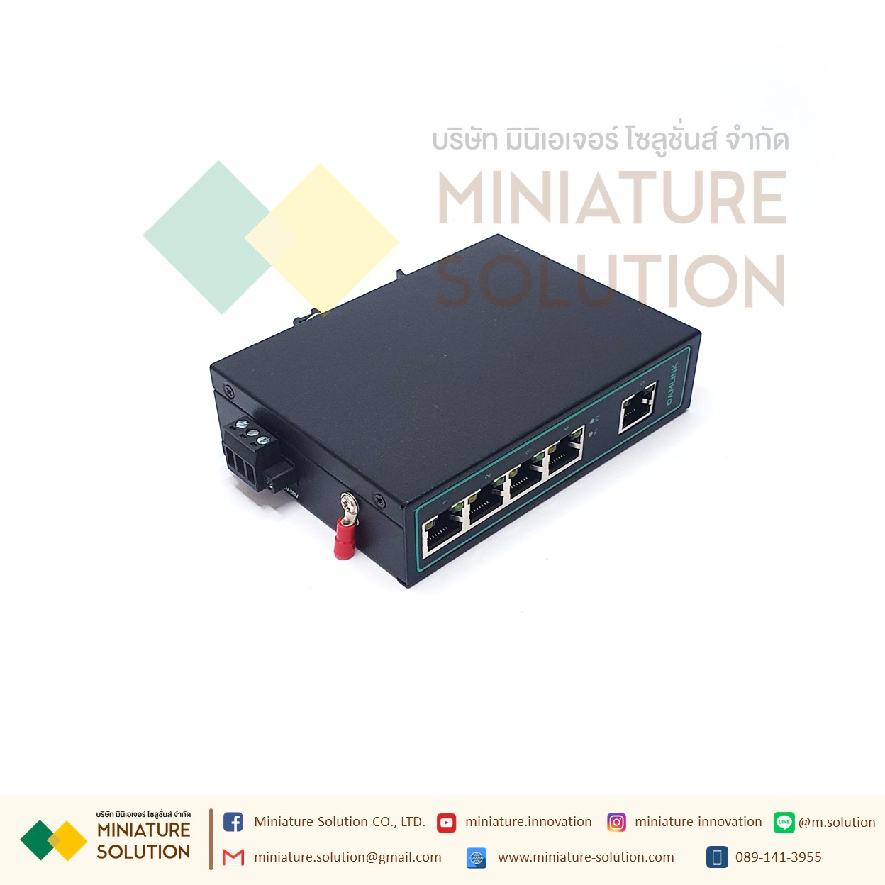 Oamlink สวิตซ์ฮับเกรดอุตสาหกรรม เกาะราง 12-56VDC Industrial Grade Switch 5 Port 100M Gigabit DIN-rail Ethernet high-temperature CE FE มาตรฐาน (OAM-6000-35-5TX)