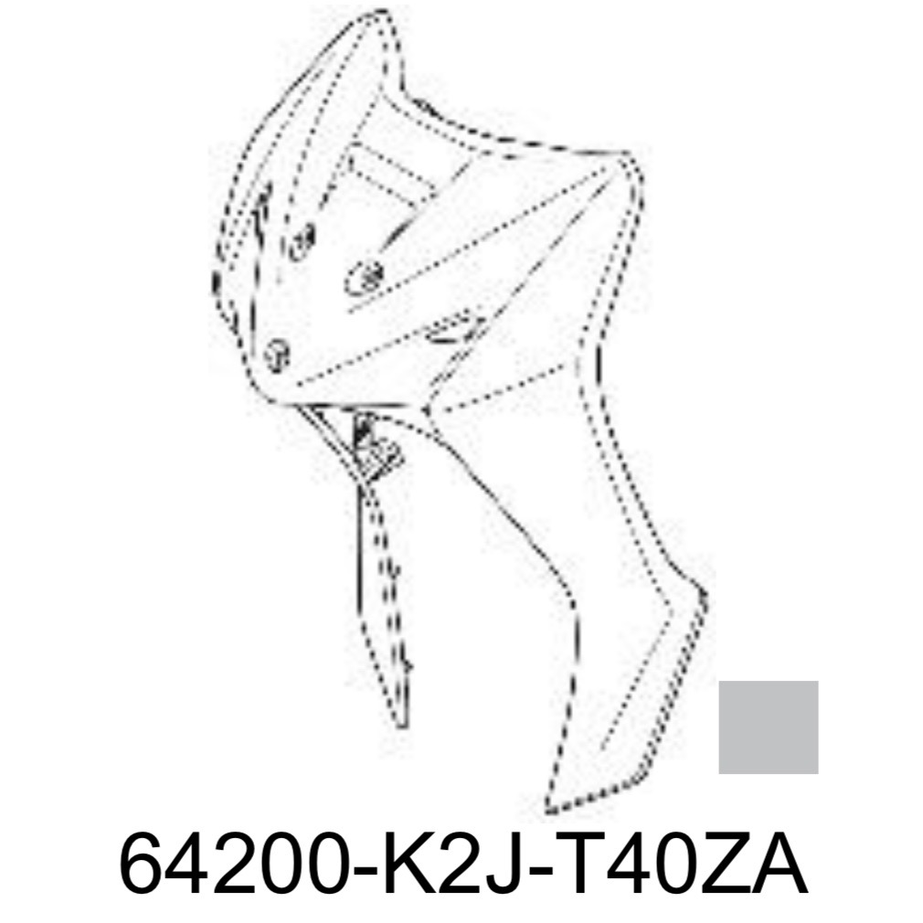 ชุดฝาครอบด้านหน้า รถสีเทา WAVE110i 2022 อะไหล่แท้ HONDA 64200-K2J-T40ZA