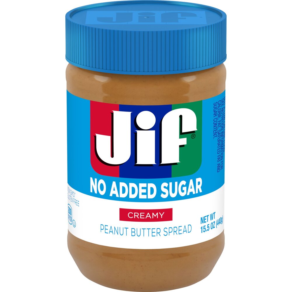 จิฟ เนยถั่ว ชนิดละเอียดสูตรไม่เติมน้ำตาล Jif Creamy Peanut Butter no sugar added 440 g. (05-9271)