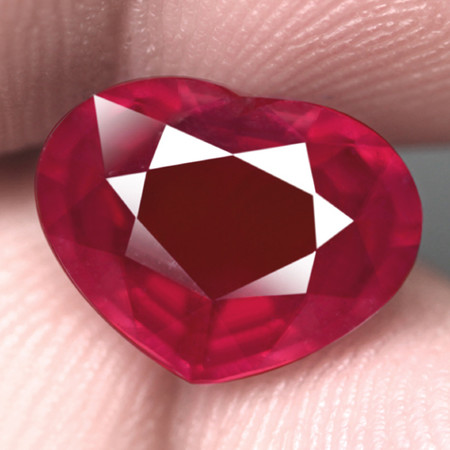 พลอยทับทิม (Ruby) 6.50 กะรัตสีชมพูอมแดง