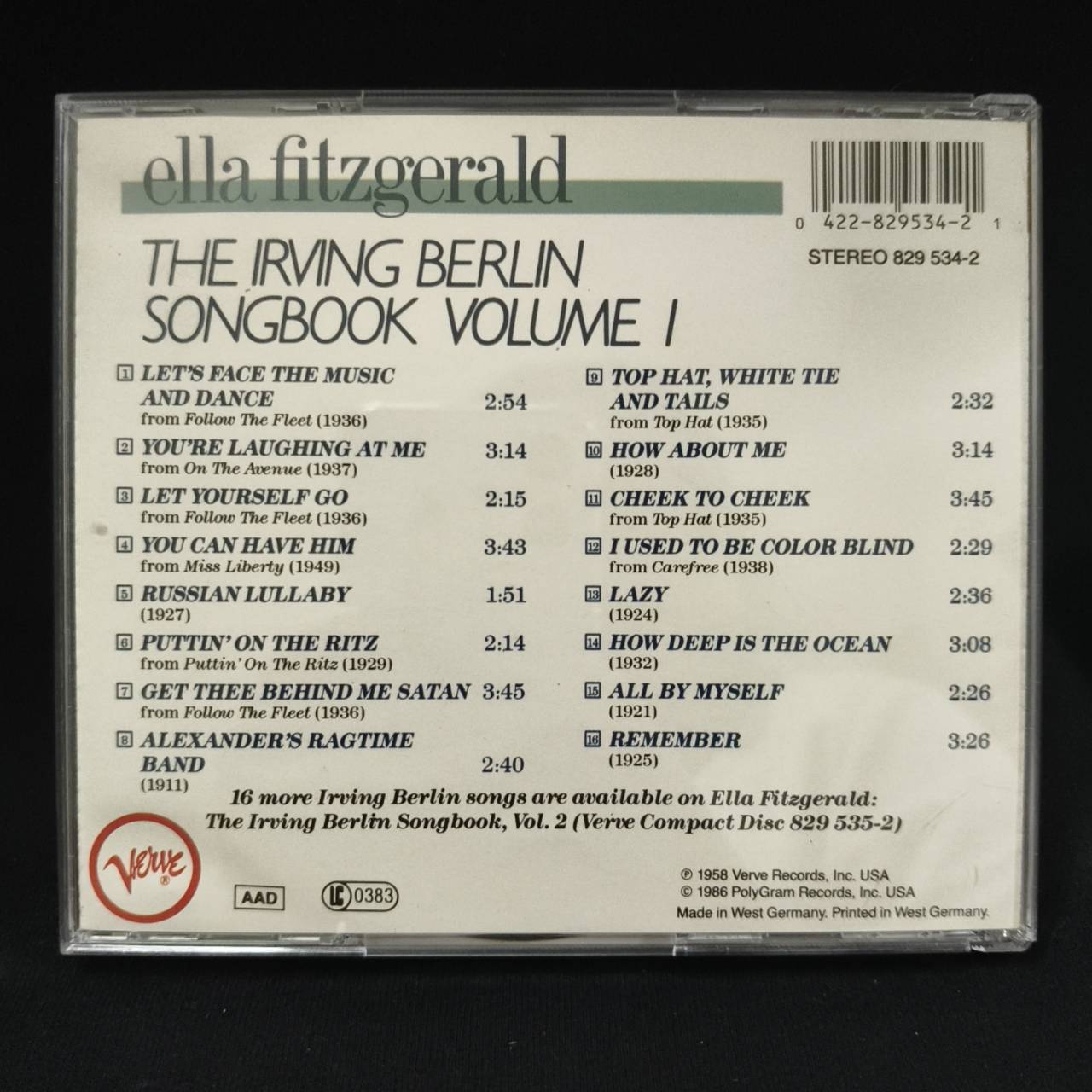 Ella Fitzgerald – The Irving Berlin Songbook Vol.1 / GERMANY / แผ่นดี