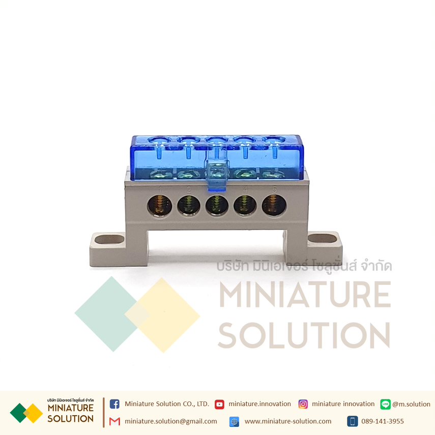 Terminal Block จุดต่อสายไฟ บัสบาร์ บาร์กราวด์ บาร์นิวทรัล เทอร์มินอลกราวด์ (NHA10 3 / 5 / 10 / 15 Pole)